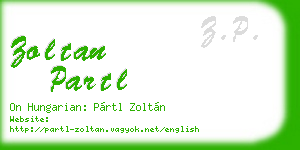zoltan partl business card