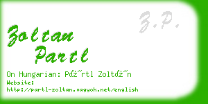 zoltan partl business card
